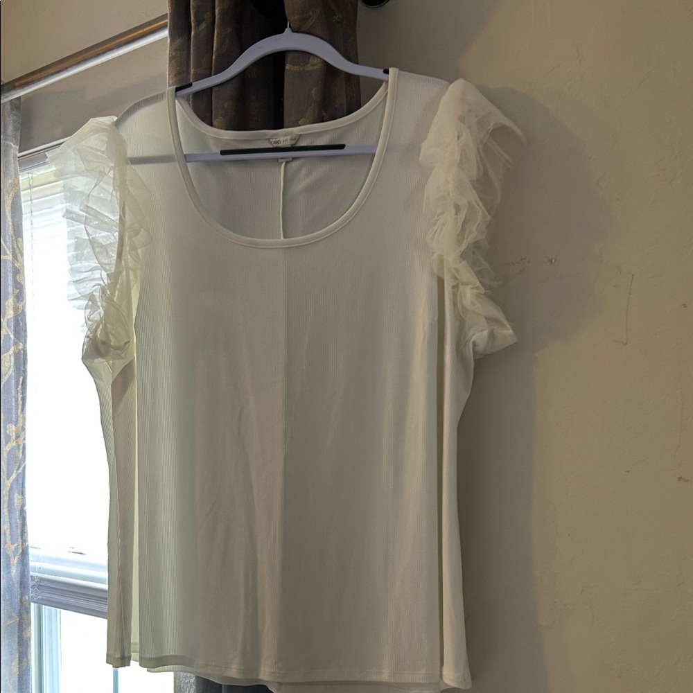 Cato Cream Ruffle Sleeve Blouse